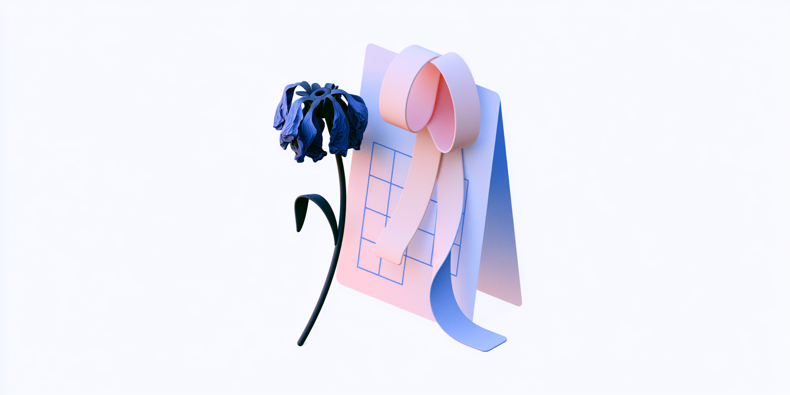 Flat vector illustration representing bereavement leave and employee time off policy